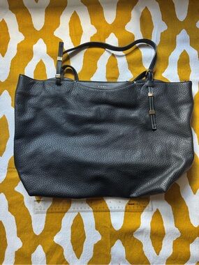 Fiorelli Black Pebble Leather Tote Bag with Dual Straps